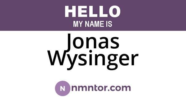 Jonas Wysinger