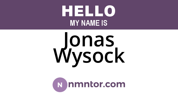 Jonas Wysock