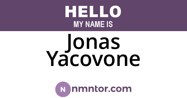 Jonas Yacovone