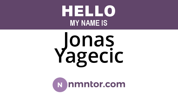 Jonas Yagecic
