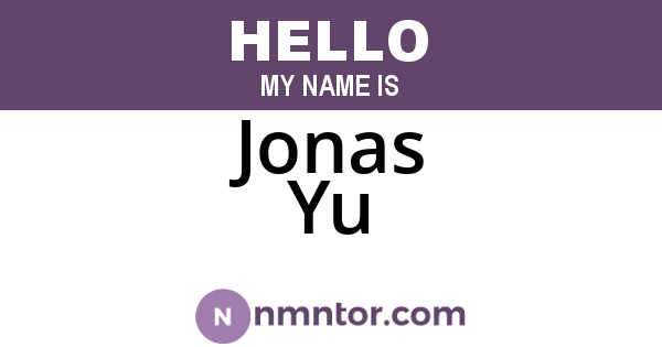 Jonas Yu
