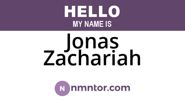 Jonas Zachariah