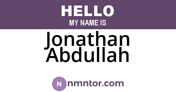 Jonathan Abdullah