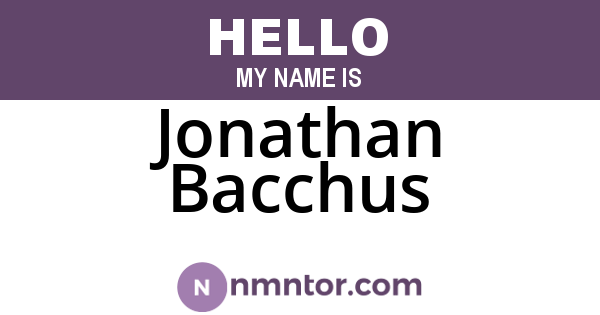 Jonathan Bacchus