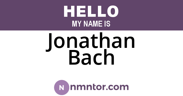 Jonathan Bach