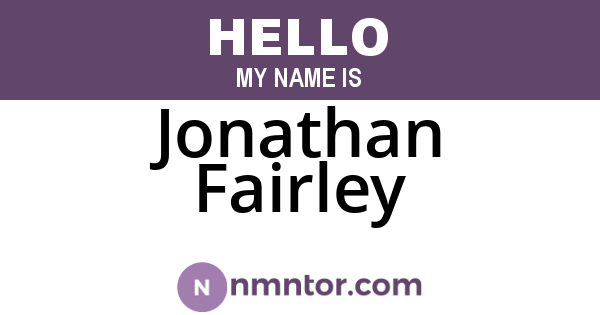 Jonathan Fairley