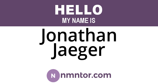 Jonathan Jaeger