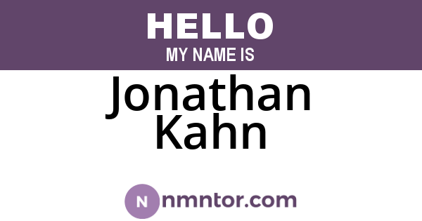 Jonathan Kahn