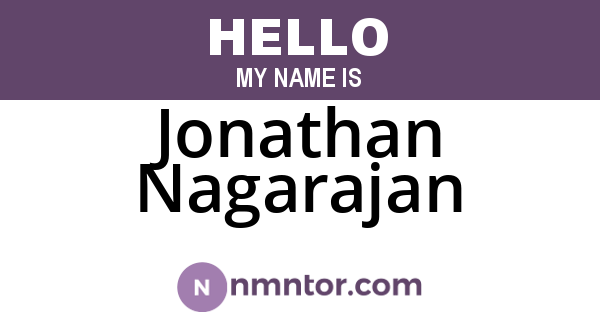 Jonathan Nagarajan