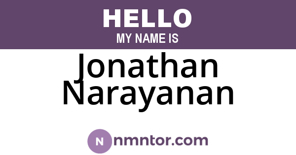 Jonathan Narayanan