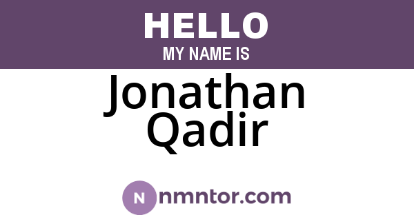 Jonathan Qadir