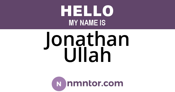 Jonathan Ullah