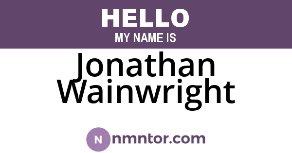 Jonathan Wainwright