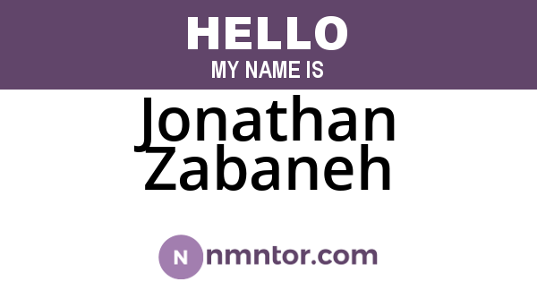 Jonathan Zabaneh