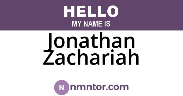 Jonathan Zachariah