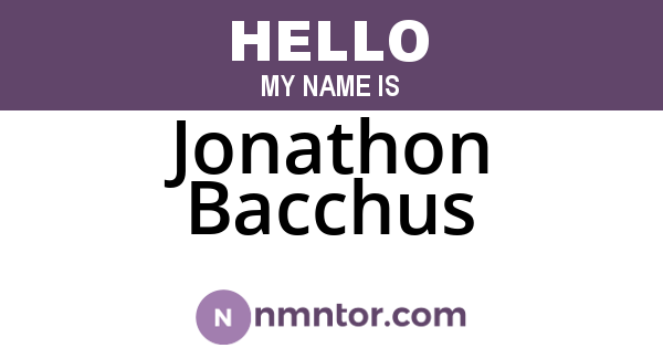 Jonathon Bacchus