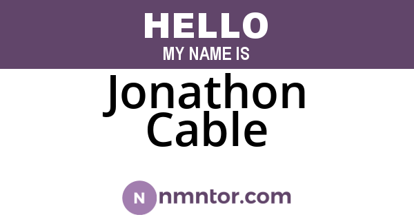 Jonathon Cable
