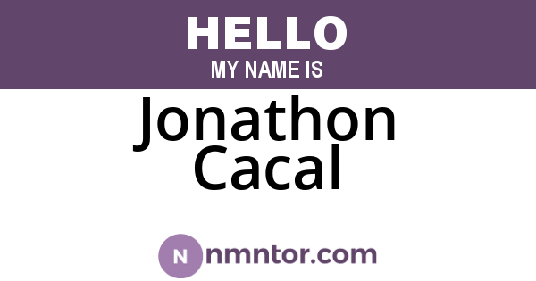 Jonathon Cacal