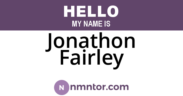 Jonathon Fairley