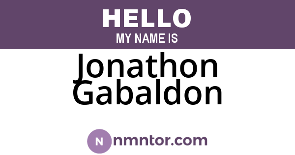 Jonathon Gabaldon