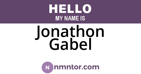 Jonathon Gabel