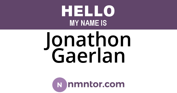 Jonathon Gaerlan