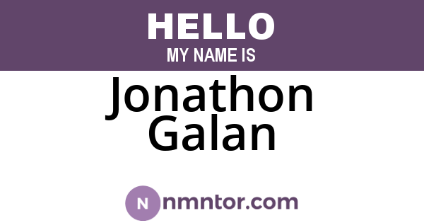 Jonathon Galan