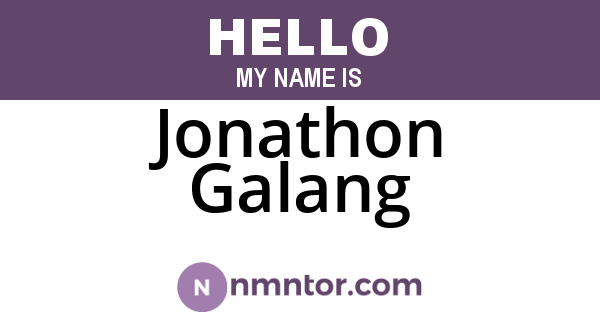 Jonathon Galang