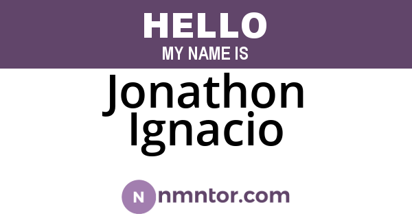 Jonathon Ignacio