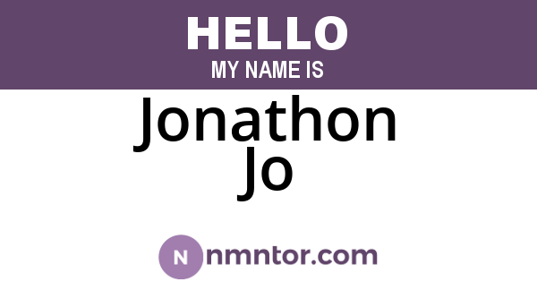 Jonathon Jo