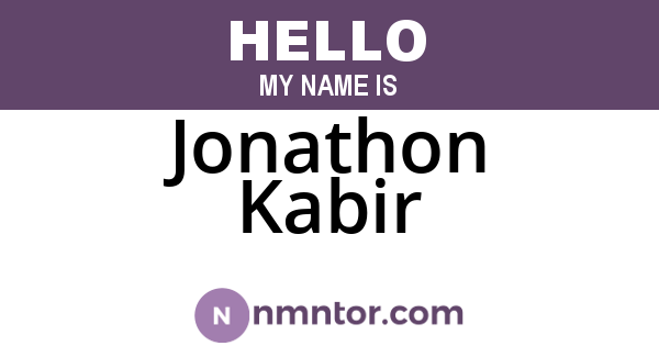 Jonathon Kabir