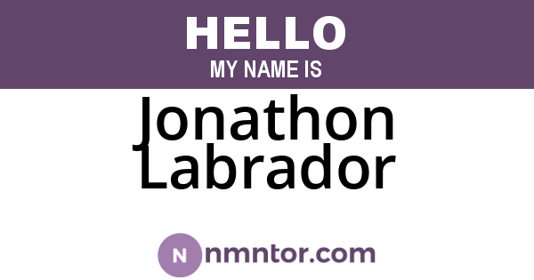 Jonathon Labrador