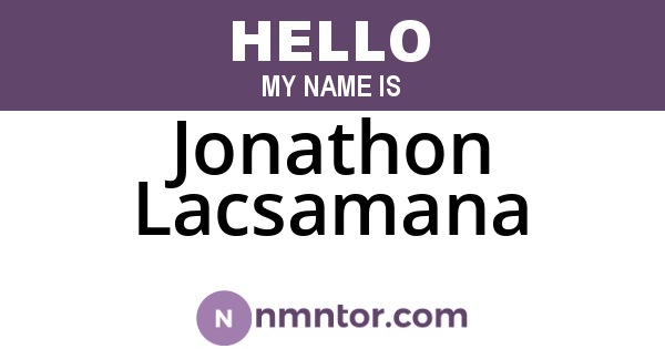 Jonathon Lacsamana