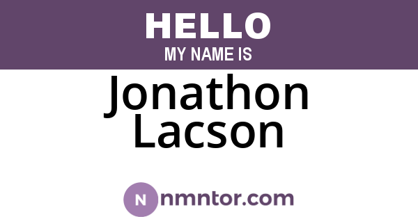 Jonathon Lacson