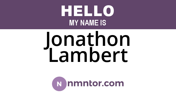 Jonathon Lambert