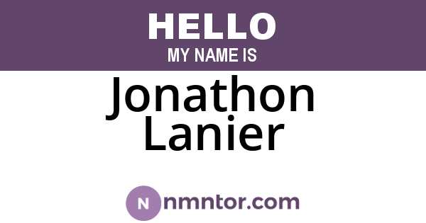 Jonathon Lanier