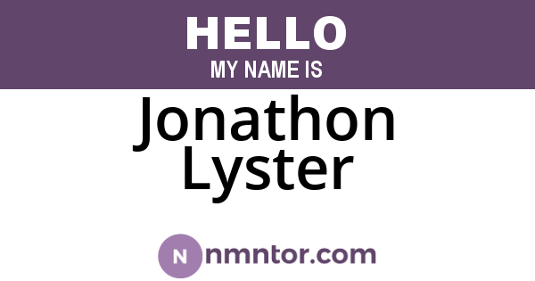 Jonathon Lyster