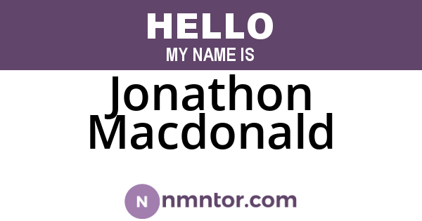 Jonathon Macdonald