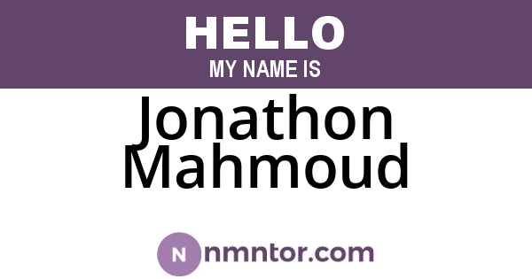 Jonathon Mahmoud