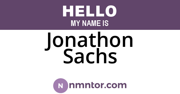 Jonathon Sachs
