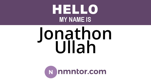 Jonathon Ullah