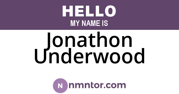 Jonathon Underwood