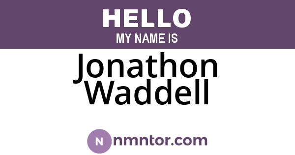 Jonathon Waddell