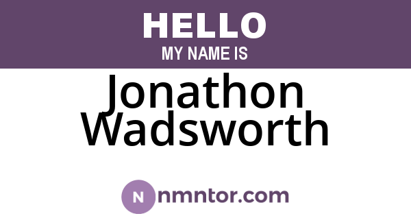 Jonathon Wadsworth