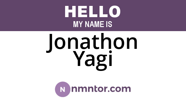 Jonathon Yagi