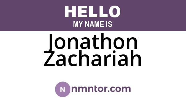 Jonathon Zachariah