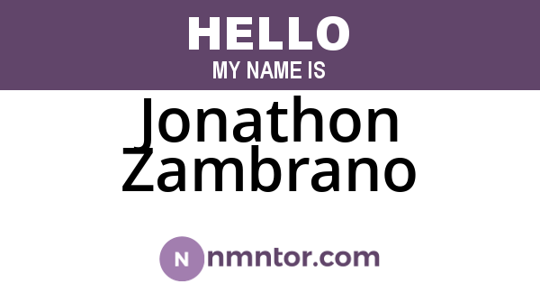 Jonathon Zambrano