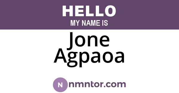 Jone Agpaoa
