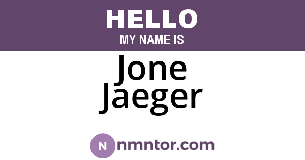 Jone Jaeger