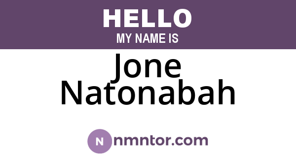 Jone Natonabah